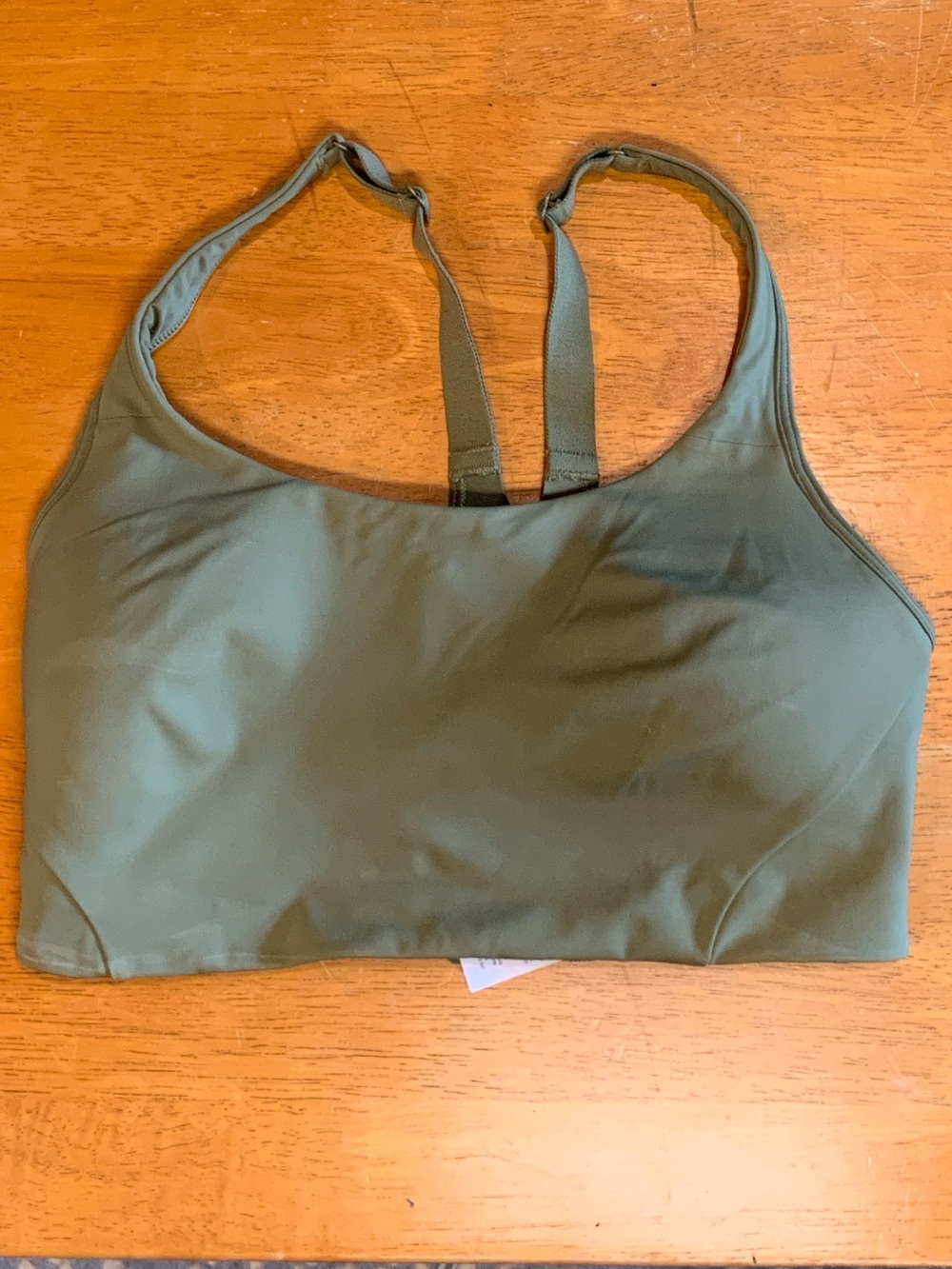 Lululemon All Powered Up Sports Bra Size 32DD Olive Green High Support EUC